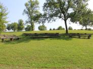 Image of the outdoor amphitheatre - Boy Scout benches at Lakewood Hills Park