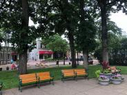 Railroad Park benches