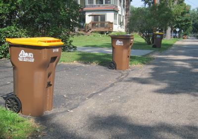 Residential trash and recycling photo