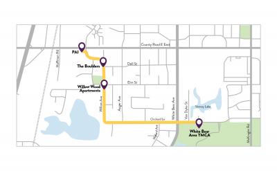 Bear Tracks Self-Driving Shuttle Route Map